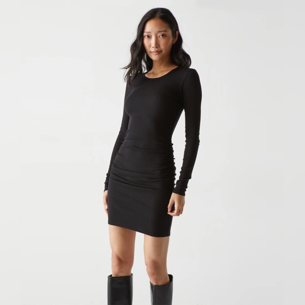 MICHAEL STARS NWOT JORDAN RIBBED MINI DRESS - Picture 1 of 9